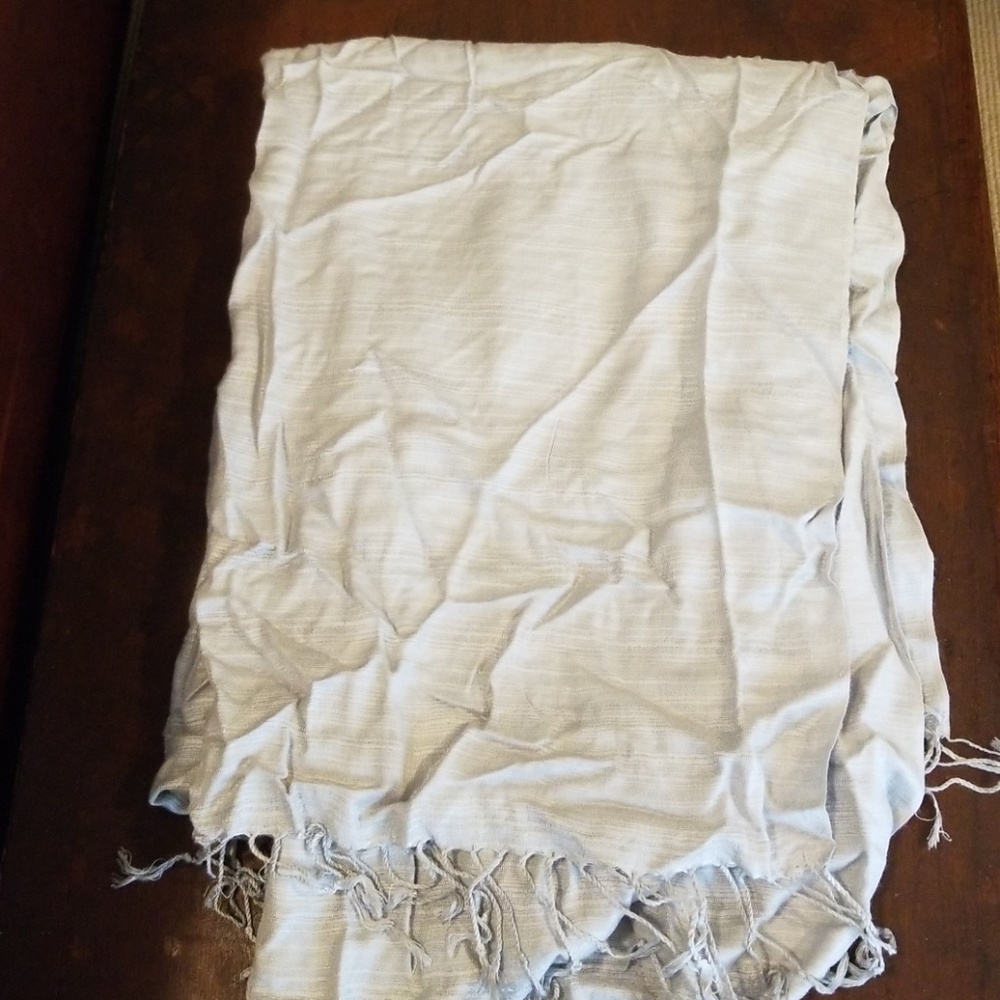 100% silk silver Cambodian scarf